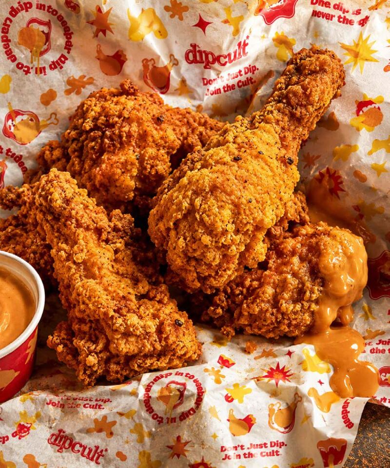 DIPCULT fried chicken on branded paper
