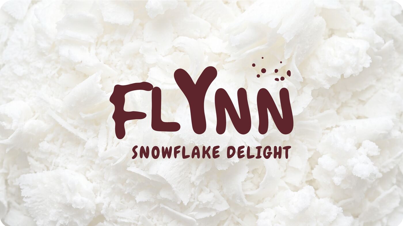 FLYNN Snowflake Delight logo on shaved snow